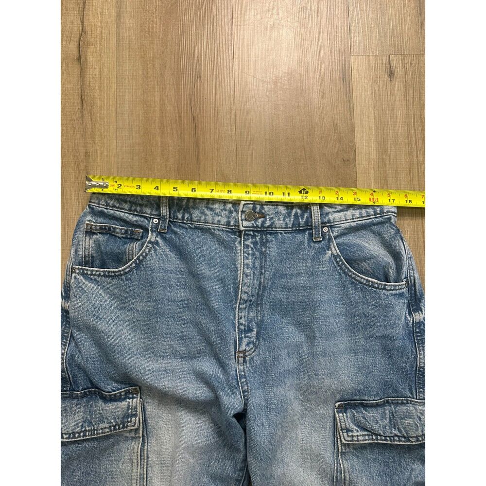 Cotton On Women's 10 US Wide Leg Cargo Stone Washed Distressed Jeans - Picture 4 of 13